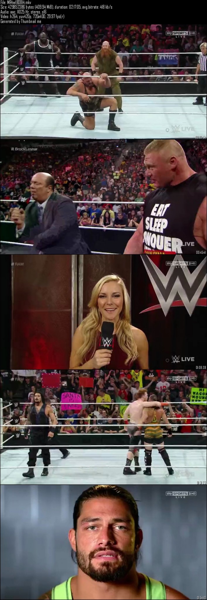 WWE Monday Night Raw 18th August (2014)